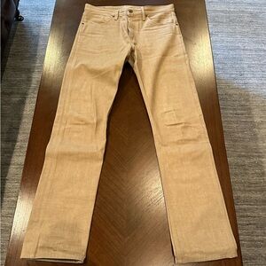 Freenote Cloth Wilkes Western Tan Denim Jeans, size 32
